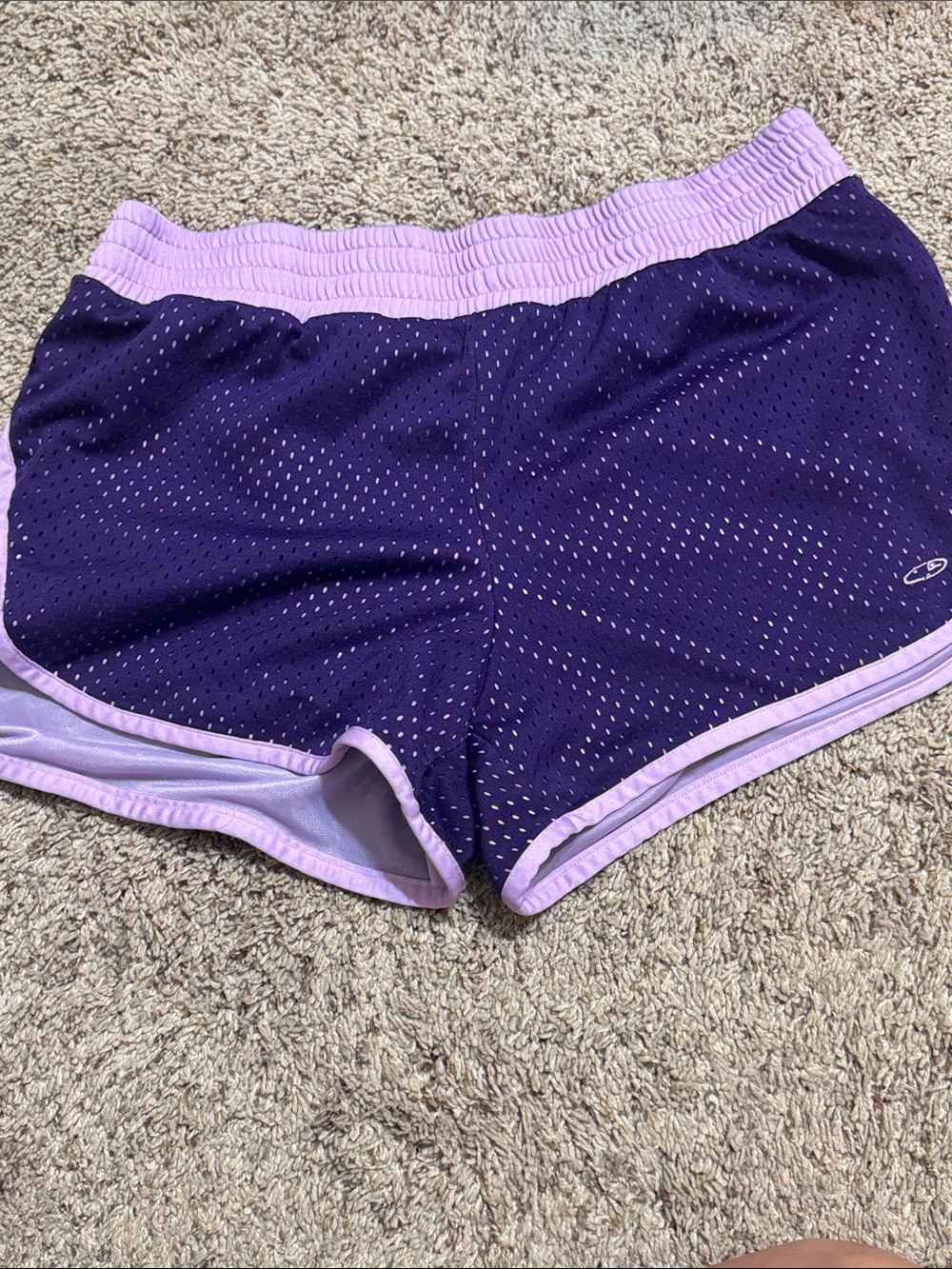 Champion Purple Athletic Mesh Shorts with Lilac Trim